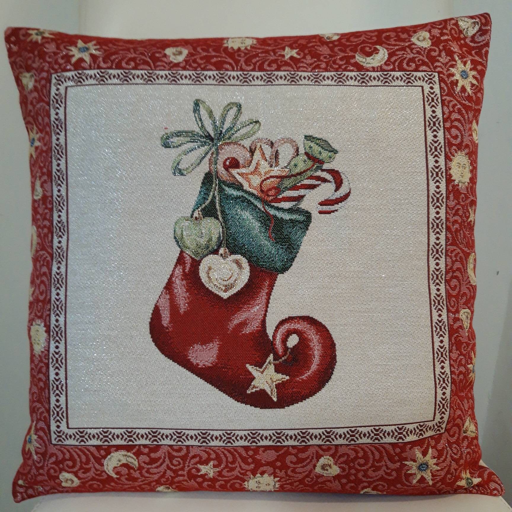 Housse de Coussin Tapisserie Jacquard Decor Noël 45 X cm. Deco d'intérieur Tendance - Déco Cadeau No