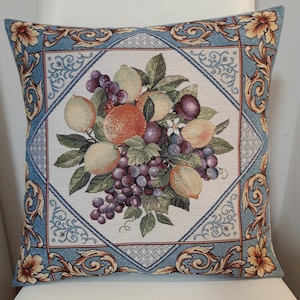 Jacquard cushion cover &quot;Tutti Frutti&quot; 45 x 45 cm. Trendy interior decoration - decorative cushion - housewarming - birthday
