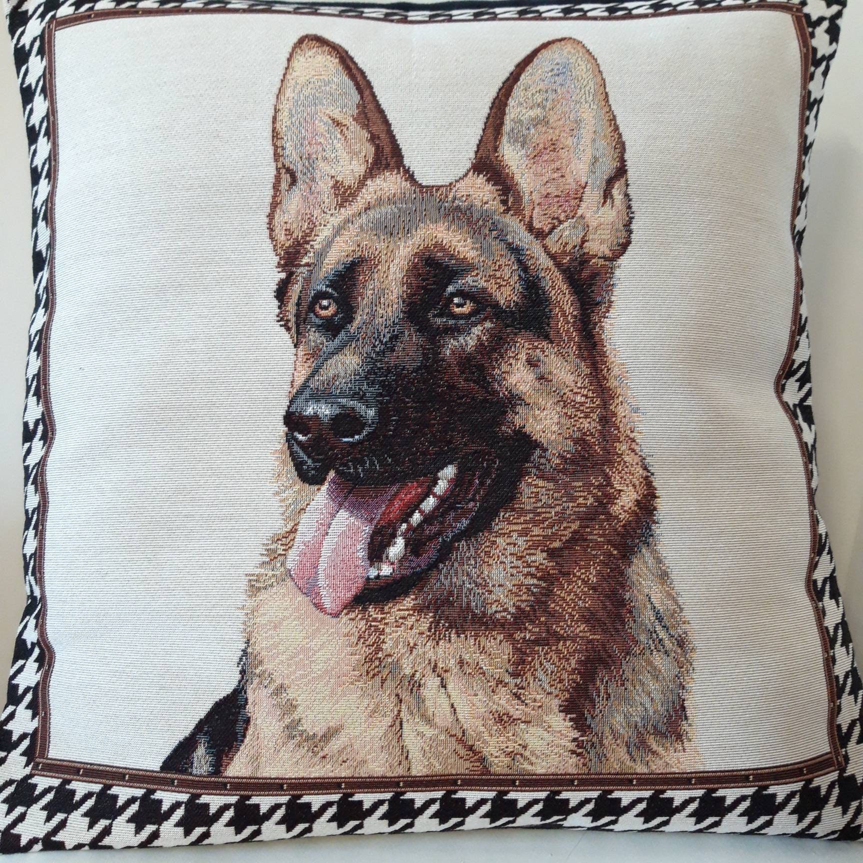 Housse de Coussin Tapisserie Jacquard Chien Berger Allemand 45 X cm Deco d'intérieur Tendance - Déco