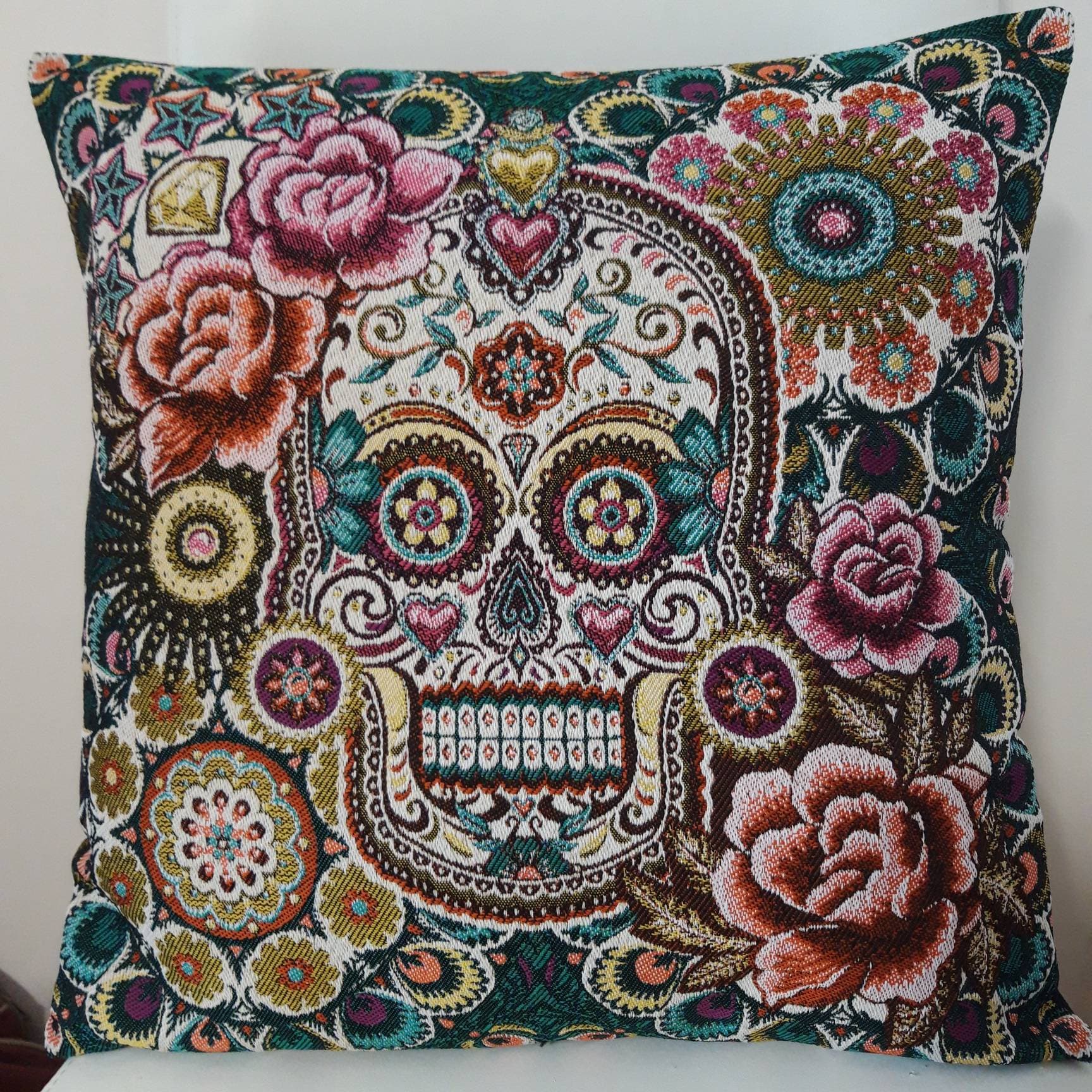 Housse de Coussin Tapisserie Jacquard avec Motif Placé Thème Cavalera 45 X cm. Deco d'intérieur Tend