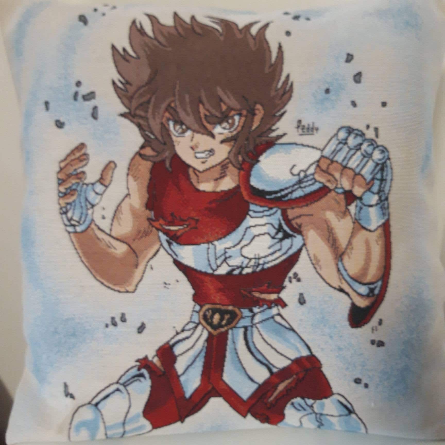 Housse de Coussin Tapisserie Jacquard Motif Placé Manga 45x45 cm. Déco d'intérieur Tendance - Déco- 