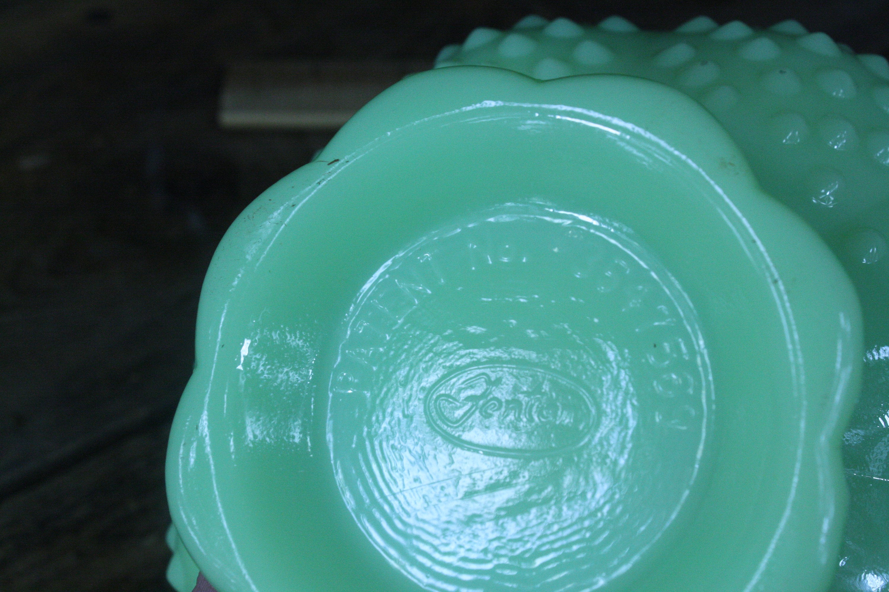 Vintage Fenton green glass footed Candle Holder 5 tapers Etsy