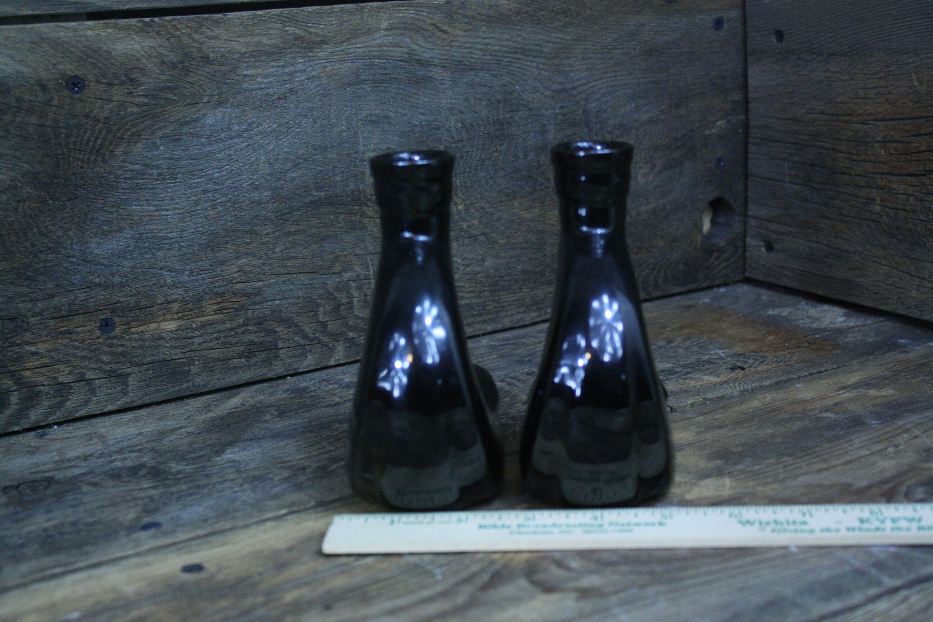 Free shipping Frankoma Pottery Pair 305 Solid Black Bud Vase Etsy