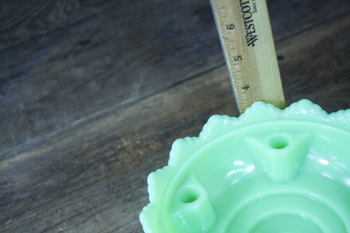 Vintage Fenton green glass footed Candle Holder 5 tapers Etsy