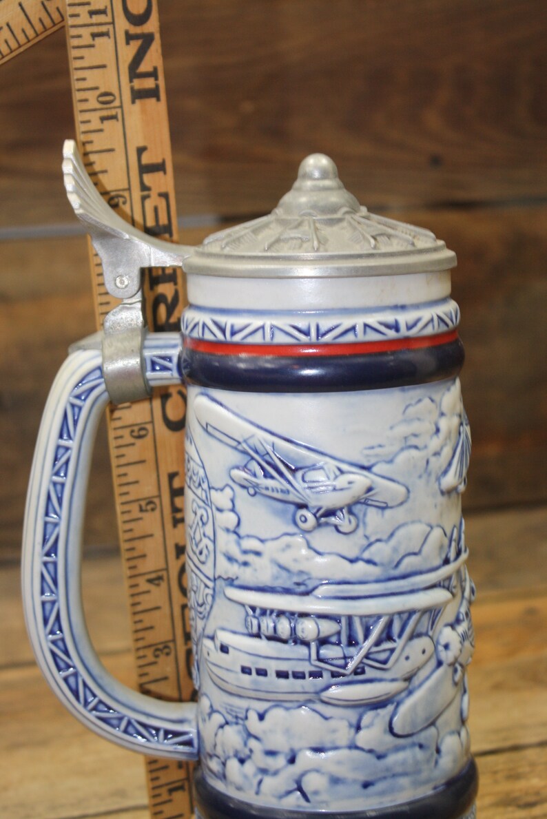Vintage Avon 1981 History of Flight Ceramic Tankard Beer Stein Etsy