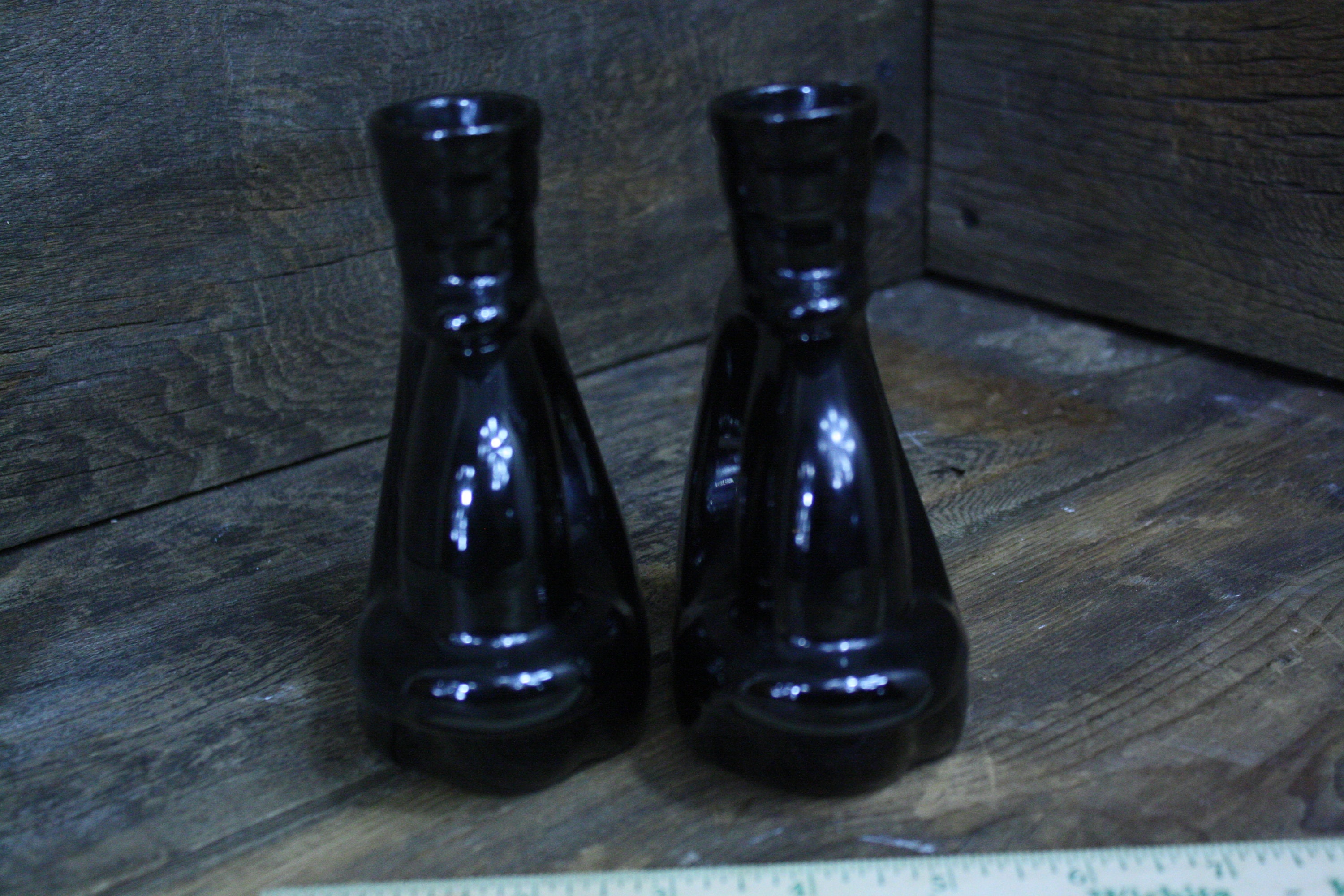 Free shipping Frankoma Pottery Pair 305 Solid Black Bud Vase Etsy