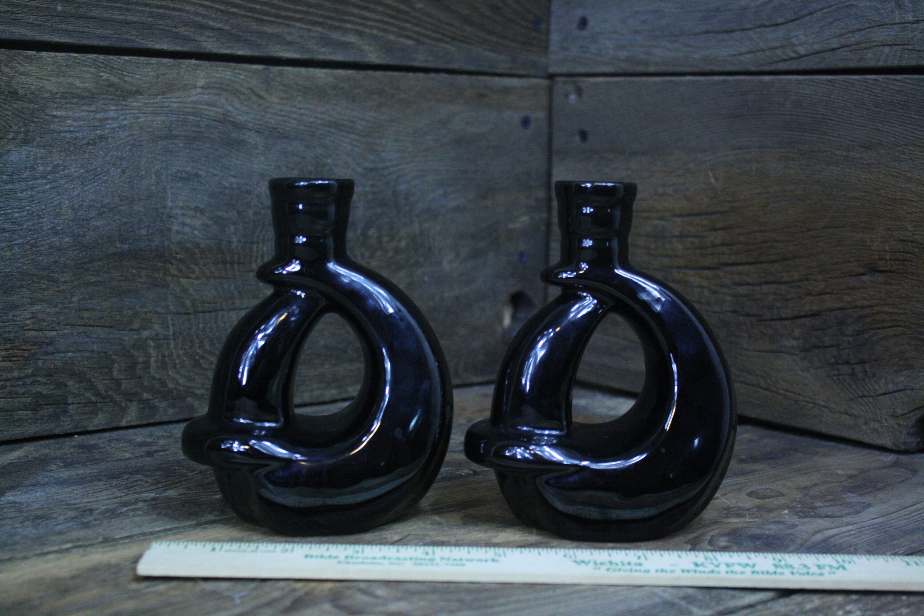 Free shipping Frankoma Pottery Pair 305 Solid Black Bud Vase Etsy
