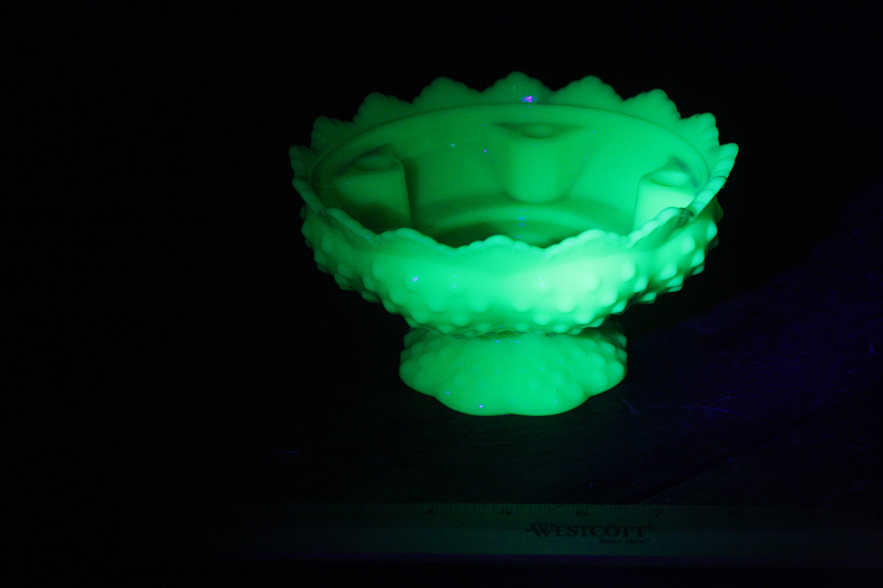 Vintage Fenton green glass footed Candle Holder 5 tapers Etsy