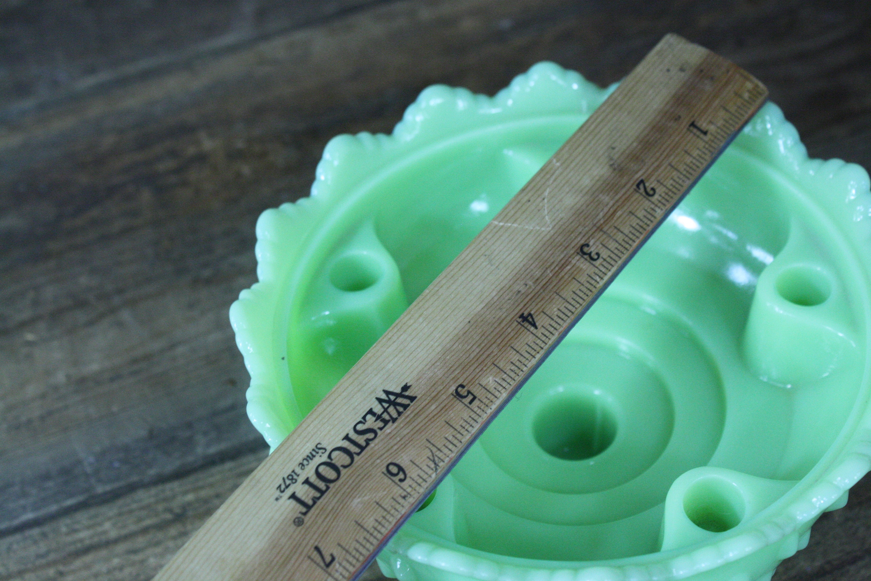 Vintage Fenton green glass footed Candle Holder 5 tapers Etsy