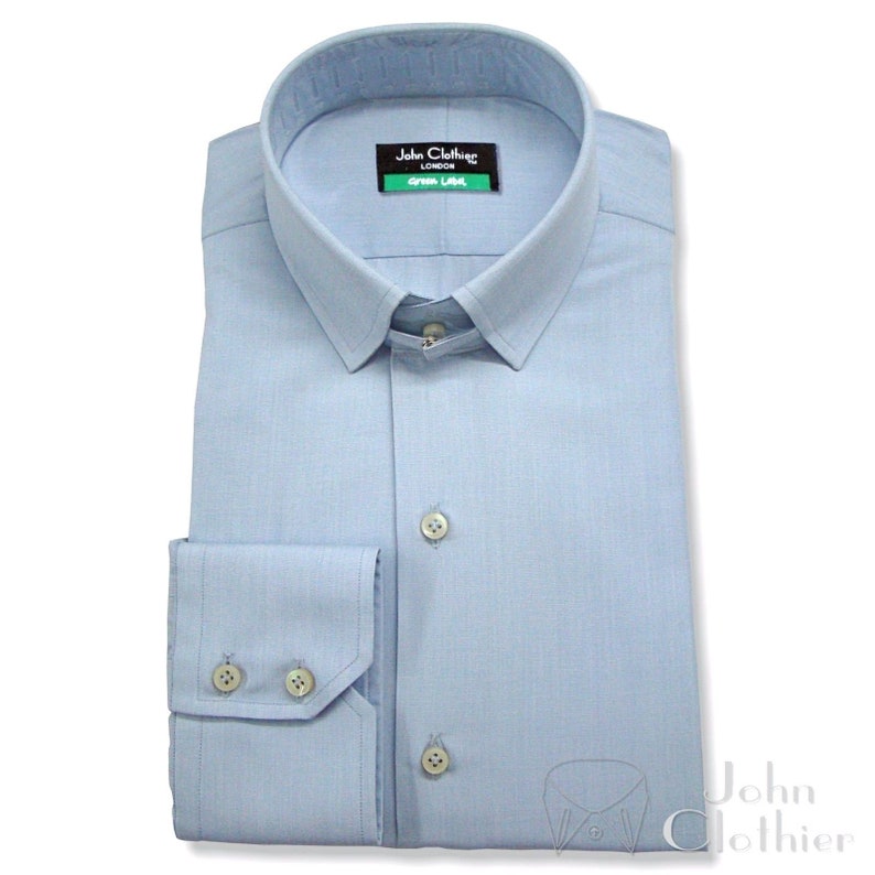 James Bond collar Mens shirt Banker 100/% Cotton Maroon Oxford Loop Tab for Gents