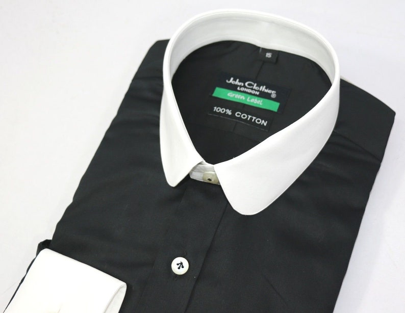 mens white club collar shirt