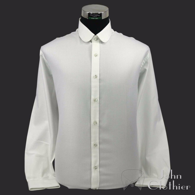 Mens Peaky Blinders Penny collar shirt White Cotton Oxford Etsy