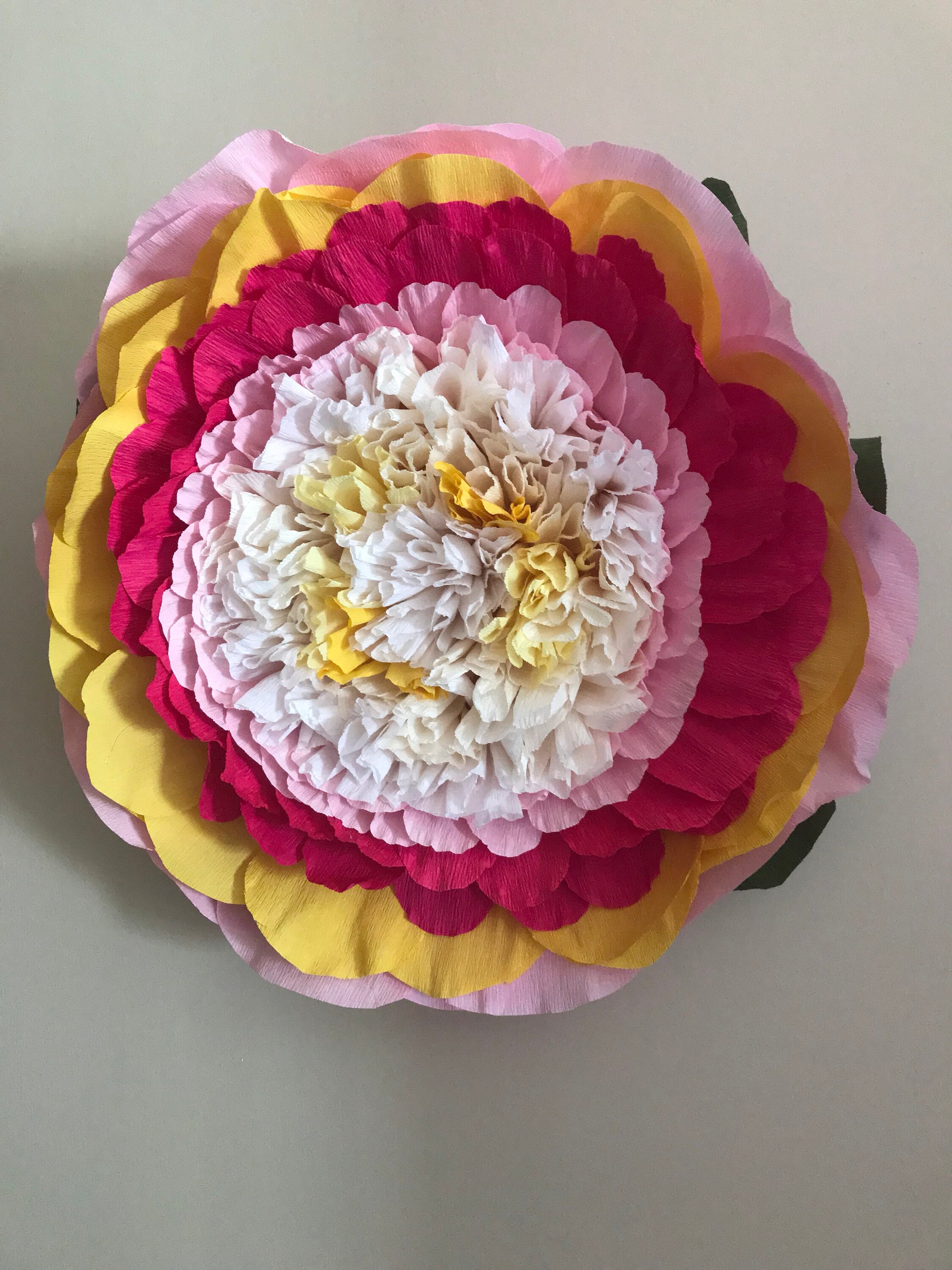 Handmade Paper Flowers Wall Large Colored Flower Etsy