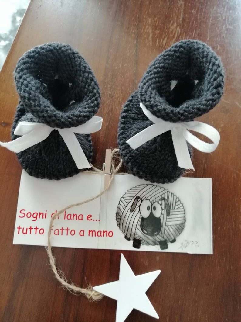 Scarpine baby in wool merinosmerinos baby bootie