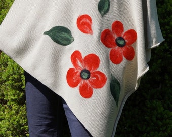 cotton poncho with detail