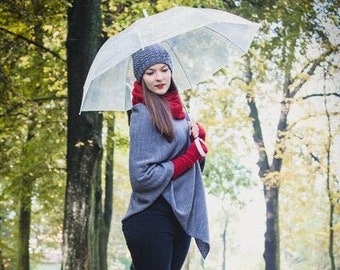 asymmetrische garenponcho