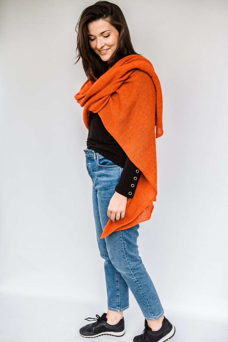 oversize poncho, woolen cape poncho shawls open knitted poncho image 5