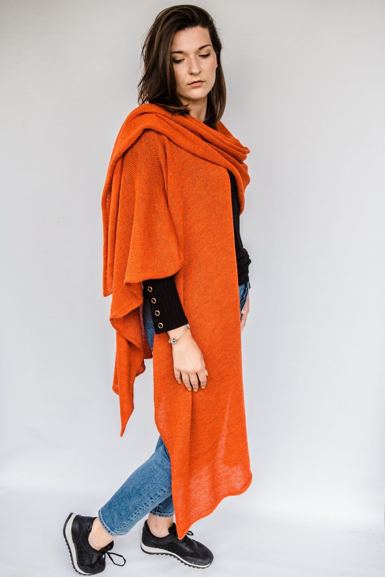 oversize poncho, woolen cape poncho shawls open knitted poncho image 1