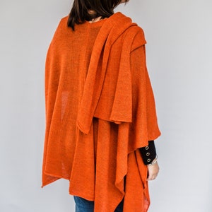 oversize poncho, woolen cape poncho shawls open knitted poncho image 6