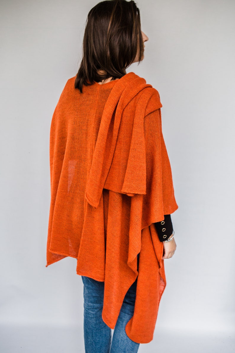 oversize poncho, woolen cape poncho shawls open knitted poncho image 6