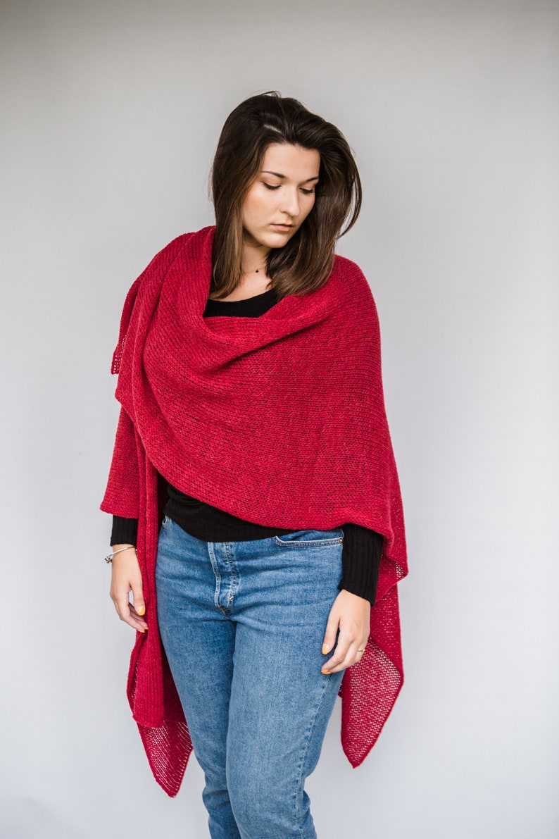 oversize poncho, woolen cape poncho shawls open knitted poncho image 8