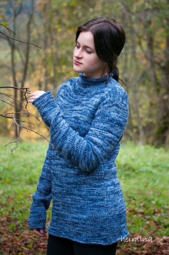 Buy Blue Melange Kimono Sweater Online in India 