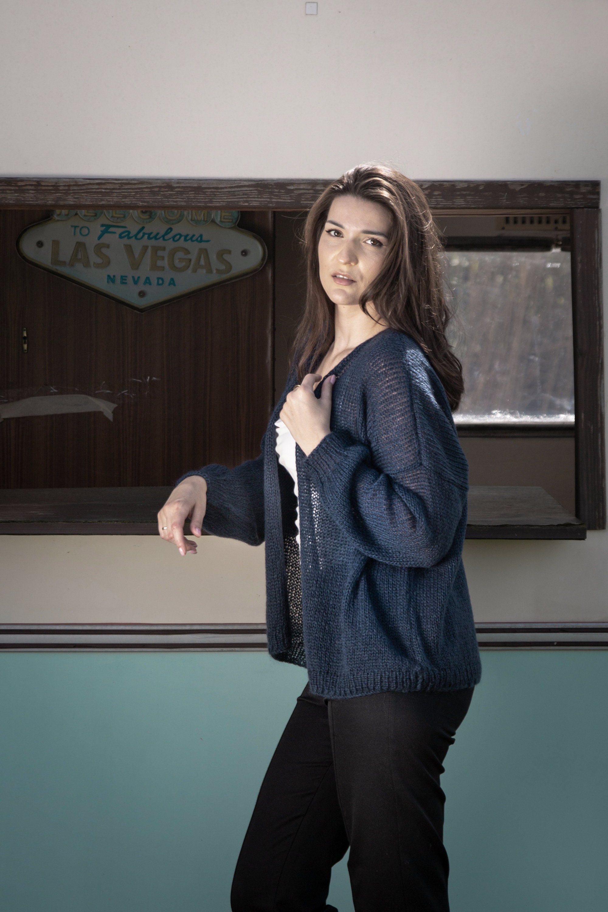 Handmade Navy Blue Mohair Cardigan - Etsy Canada