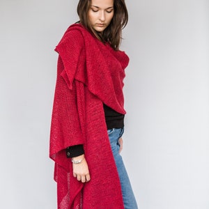 oversize poncho, woolen cape poncho shawls open knitted poncho image 7