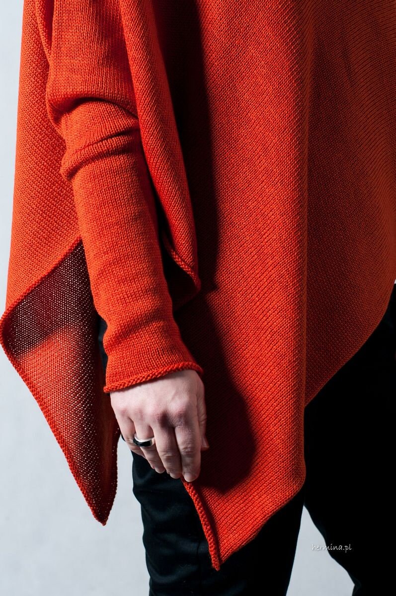 Long Sleeve Crewneck Loose Sweater/Poncho main image 1