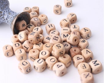 Wooden letter bead tested in the laboratory / Complies with toy standard EN71-3 / baby pacifier clip