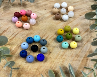 Perle ronde en silicone 12mm testé en laboratoire / Conforme à la norme jouet EN71-3 / attache tétine bebe