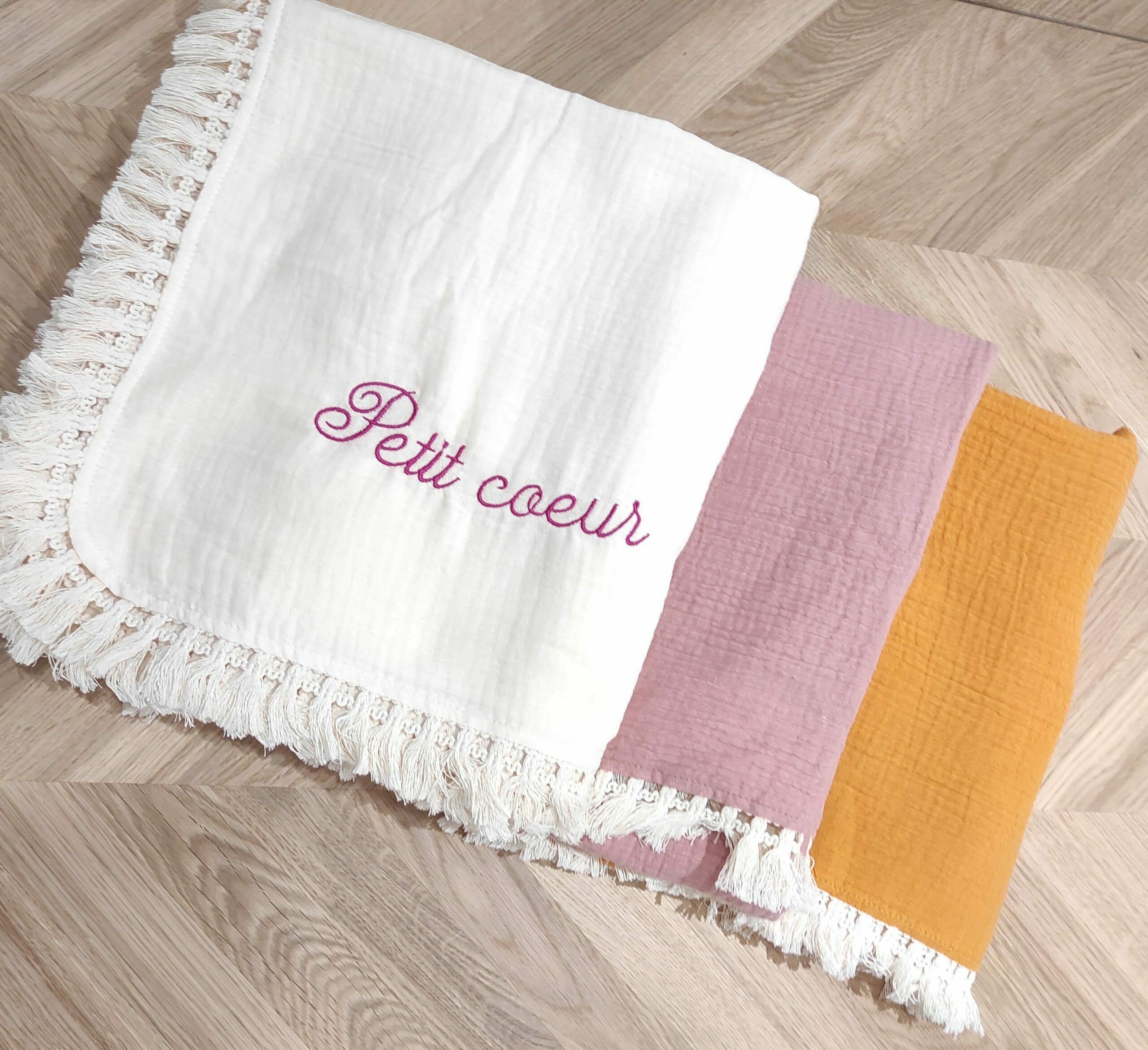 Couverture Personnalisée Douce et Légère 120/120 en Gaze de Coton Bio