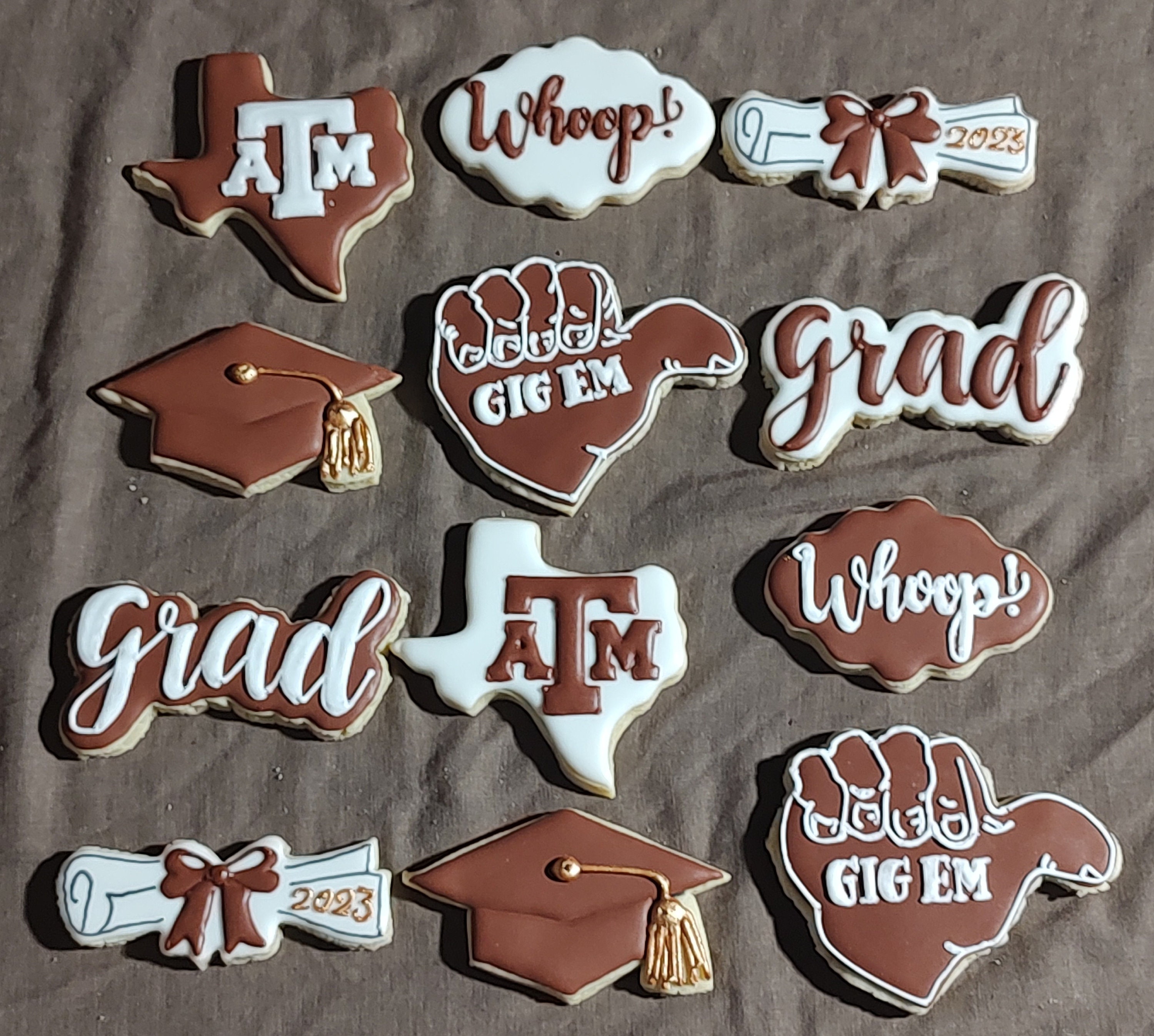 Grad Letters Cookies A&M Grad Cookies - Etsy
