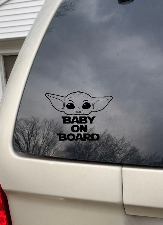 Baby Yoda Car Decal Baby Yoda Baby on Board Car Decal Etsy