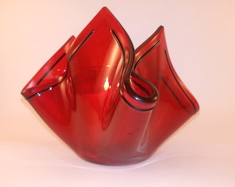 Fused Glass Organic Shaped Candle Holder