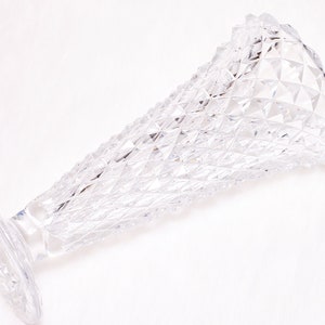 Vintage Collectible Indiana Glass Clear Diamond Point Decor Vase