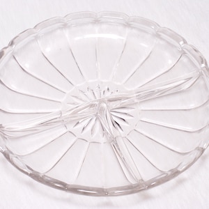 Vintage Indiana Glass Relish Plate: Colonial Panel Clear Serving Dish