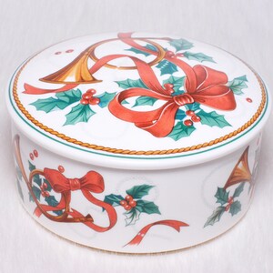 Vintage Collectible Mikasa Jubilation Holiday Trinket Box Festive Decor