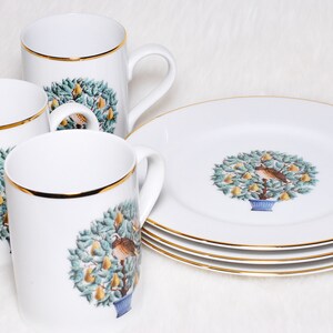 Vintage Collectible 6 Pieces Avon Partridge Twelve Days of Christmas China Set
