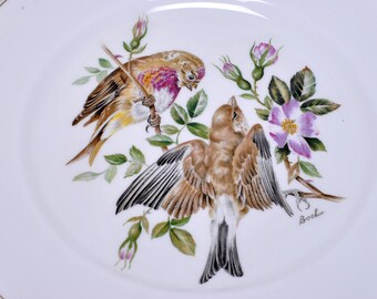 Vintage Collectible Boehm Birds Linnet Carduelis Cannabina Cannabina Decor Plate