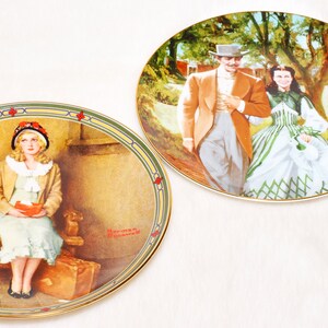 Vintage Collectible 2 Victorian Decor Plates Norman Rockwell and Howard Rogers