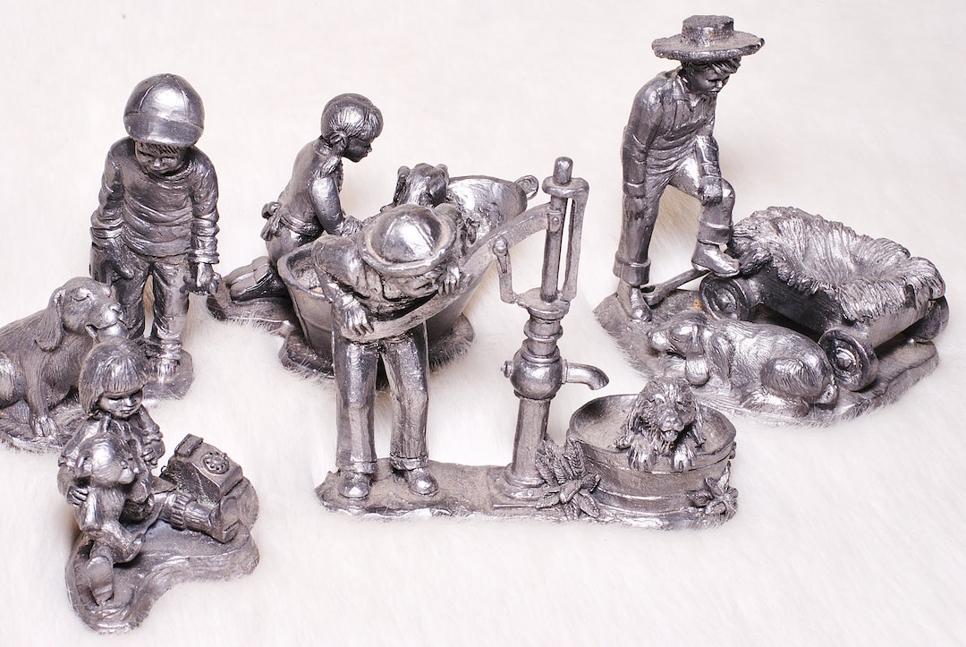 Michael Ricker Studio Vintage Collectible 5 Michael Ricker Casting Studio Dog Pewter ...