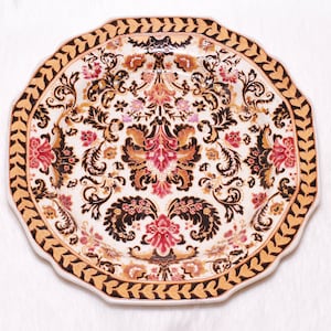 Vintage Collectible Wong Lee Chinoiserie Asian Pottery Ceramic Decor Plate