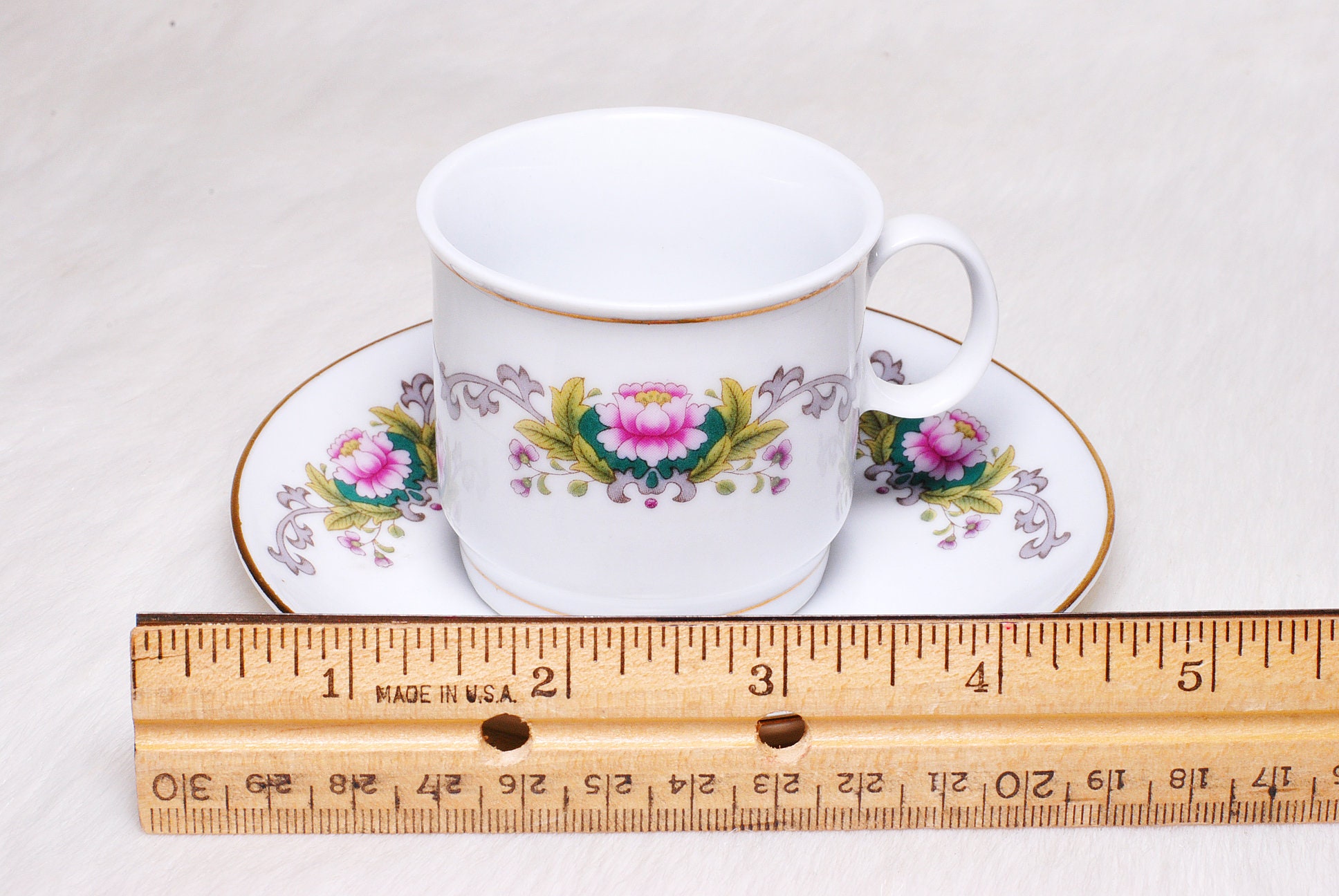 Vintage Collectible Liling China Demitasse Floral Teacup Saucer Decor ...
