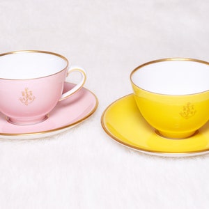 Vintage Collectible Furstenberg Porcelain Coffee 2 Cups and Saucers Germany 1950 Decor