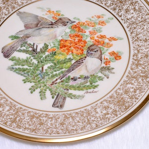 Vintage Collectible Lenox 1981 Birds Eastern Phoebes Boehm Design Decor Plate