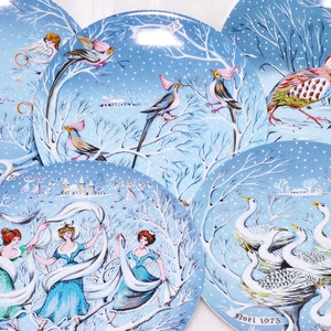 Vintage Haviland France Christmas Plates: Twelve Days of Christmas Set