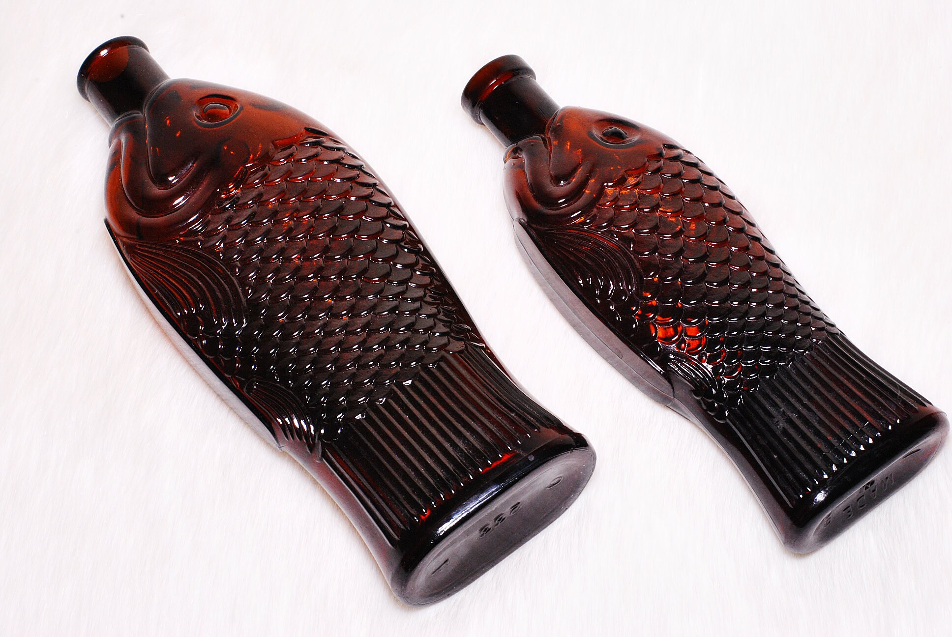 Antique Collectible Doctor Fischs Bitters Brown 2 Fish Glass Bottles Etsy