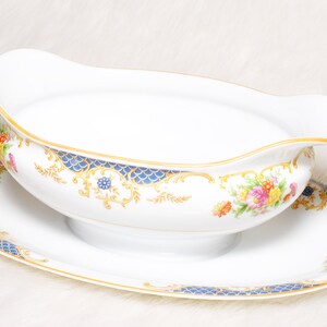 Vintage Collectible Imperial China Japan Serving Gravy Boat with Underplate
