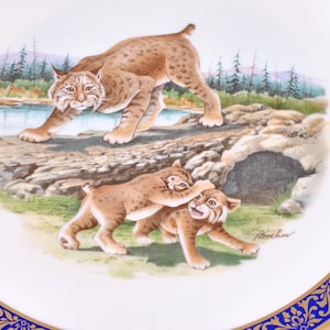 Vintage Collectible Lenox 1980 Bobcats Boehm Design Decor Plate